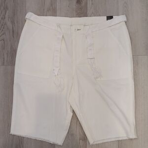 Venezia Off-White Drawstring Bermuda Shorts